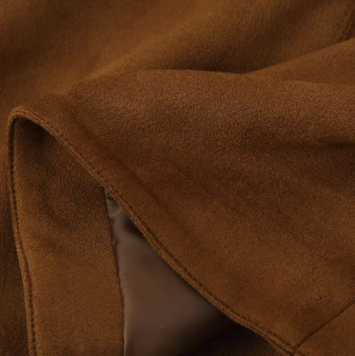 Damen Trendige Kunstlederjacke mit modernen Reißverschlüssen und klassischem Kragen Drune