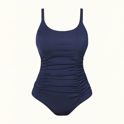 Damen Einteiler Badeanzug mit eleganter Raffung Drune