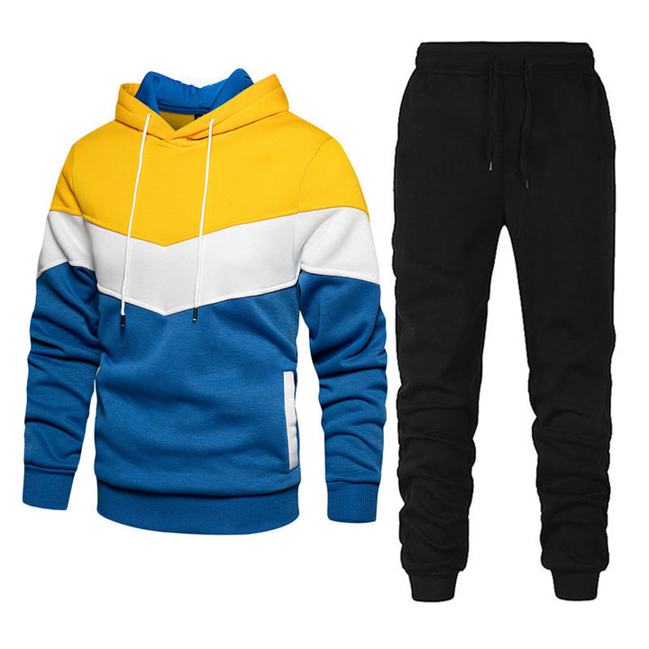 Herren nan athleisure-Set mit Chevron-Kapuze, fleecegefüttertem Pullover und schmal zulaufender Jogginghose Drune