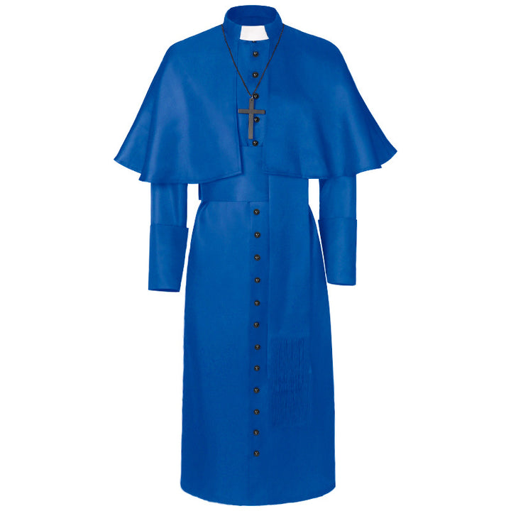 Damen nan eleganter Maxicape-Mantel mit gestuften Schultercapes und Stehkragen Drune