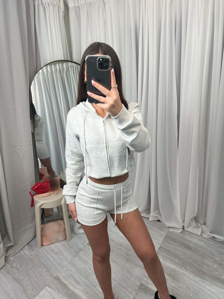 Damen Sportliches Kurzset mit Kapuze Drune