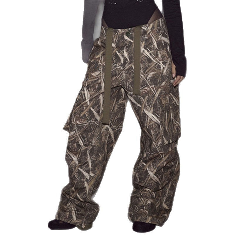 Damen Utility-Hosen im Camouflagedesign mit verstellbarem Bund und praktischen Seitentaschen Drune