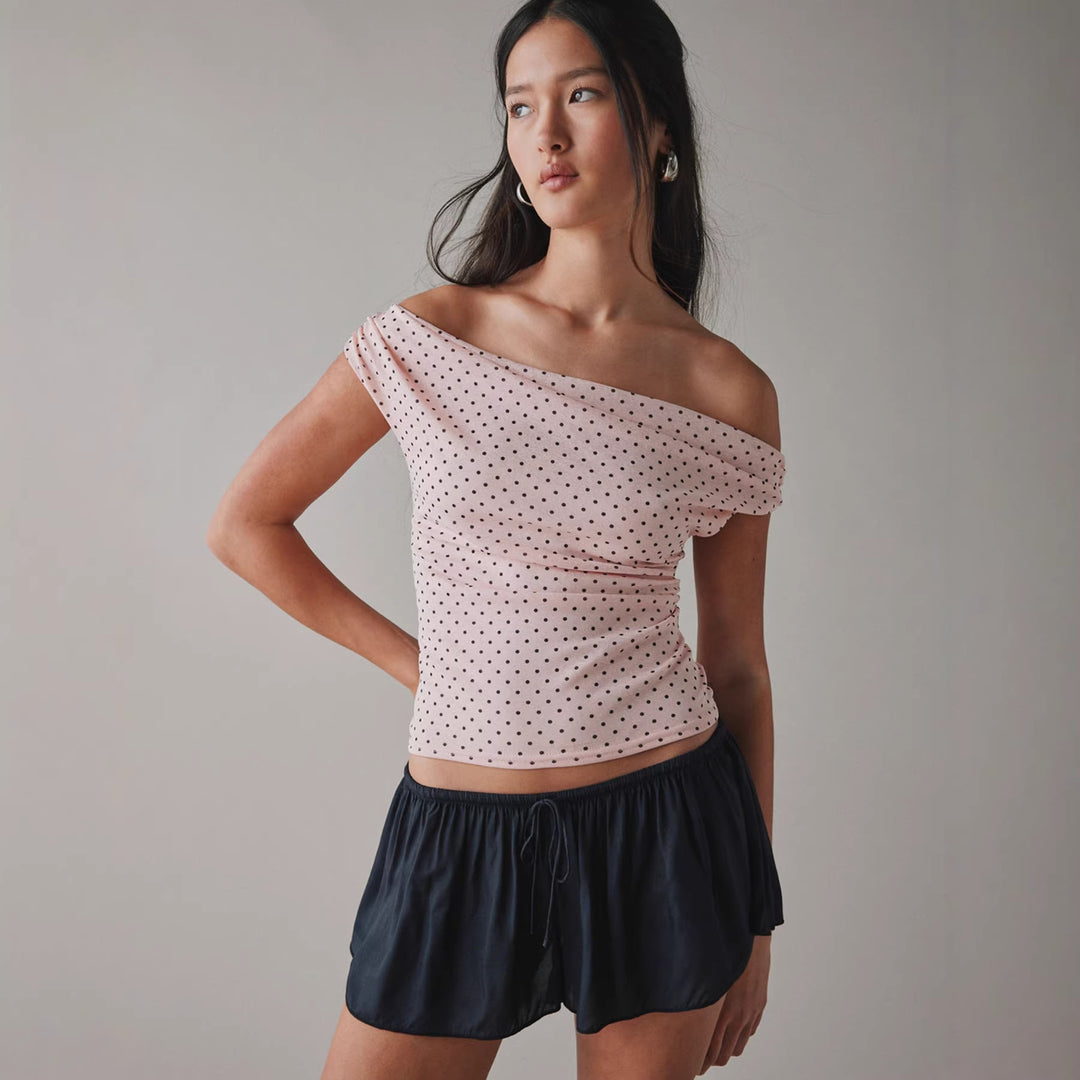 Damen Off-Shoulder Oberteil mit figurschmeichelndem Schnitt Drune