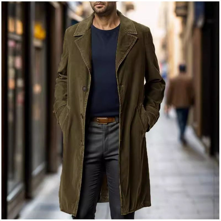 Herren eleganter Trenchcoat aus hochwertigem Gewebe mit praktischen Taschen Drune