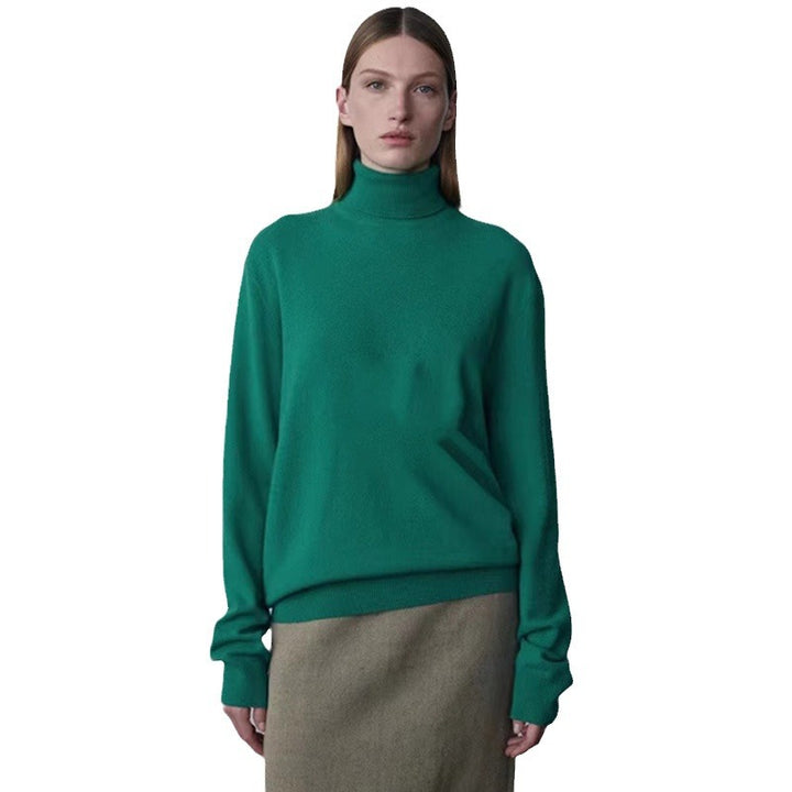 Damen gemütlicher Rollkragenpullover aus hochwertiger Wolle Drune