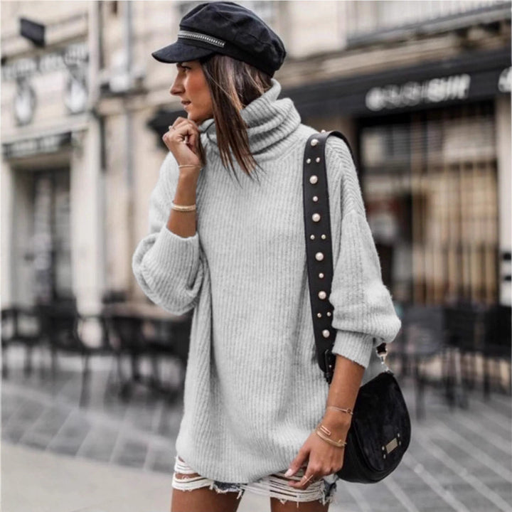 Damen stylischer Oversize Rollkragenpullover Drune