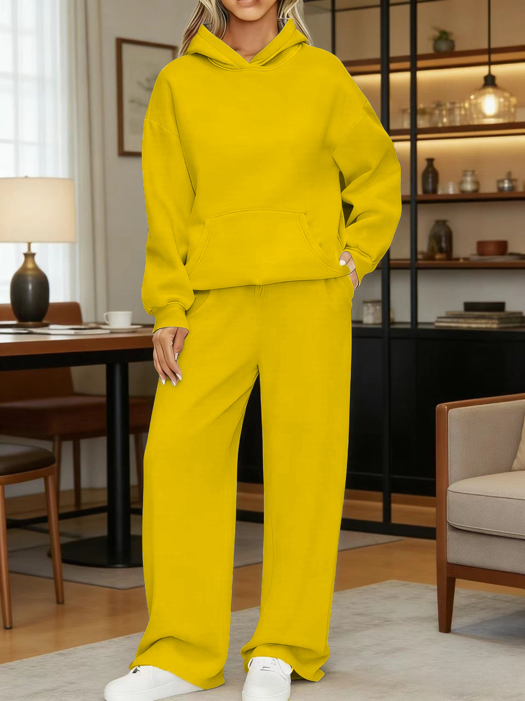 Damen nan kuscheliges Oversize Hoodie und weite Jogginghose Set Drune