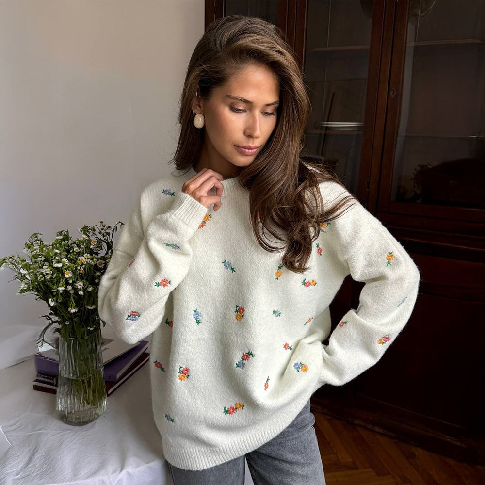 Damen weiches Baumwoll-Überwurf mit floralem Muster und elastischem Bund Drune