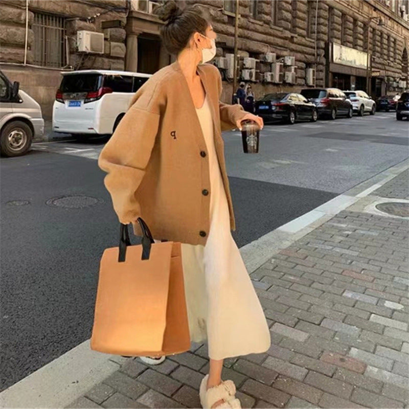Damen Oversized Strickblazer mit angesagtem Schnitt und feinem Strickmuster Drune