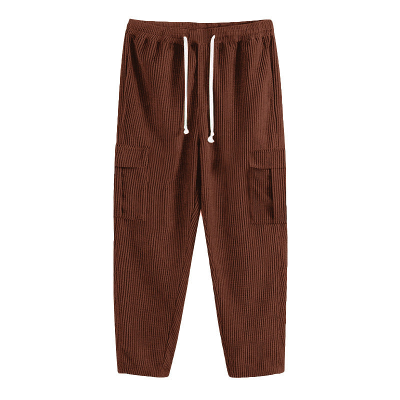 Herren Cargohose aus komfortablem Waffelmaterial mit verstellbarem Bund Drune