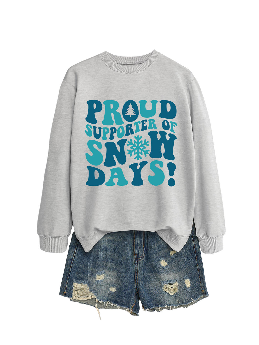 Damen Sweatshirt mit kreativem Aufdruck und lässigem Schnitt Drune