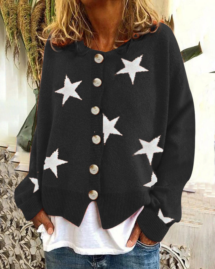Damen Strickjacke mit Sternenmotiv Drune