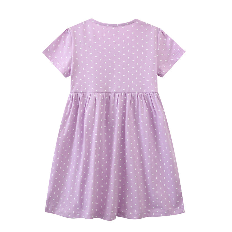 Mädchen Freizeitkleid mit liebevollem Tier- und Blütenmotiv Drune