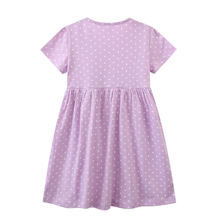 Mädchen Freizeitkleid mit liebevollem Tier- und Blütenmotiv Drune