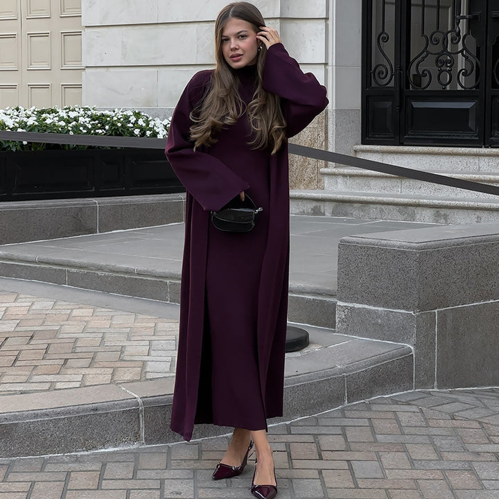 Damen Strick Kleid mit Longcardigan Drune