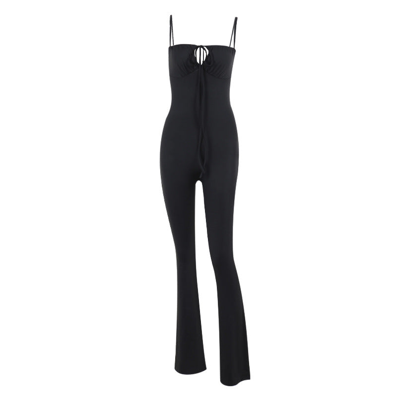 Damen Figurbetonter Jumpsuit mit raffinierter Schnürung Drune