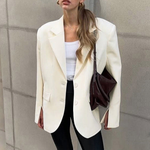 Damen Oversized Blazerjacke mit doppelter Knopfleiste und eleganten Details Drune
