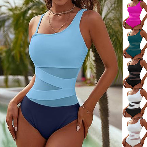 Damen Sportlicher Badeanzug mit einzigartigen Mesh-Einsätzen Drune