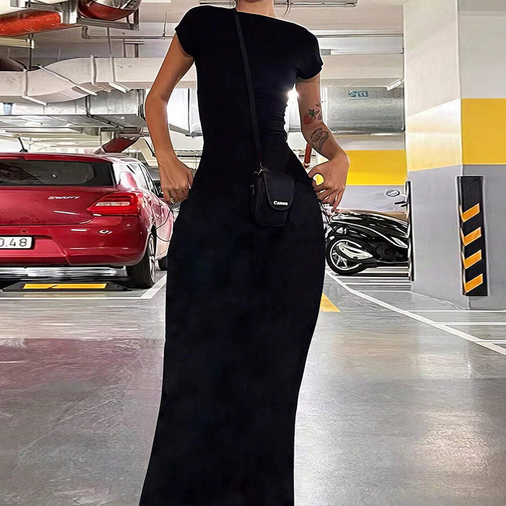 Damen Maxikleid mit elegantem Rückenausschnitt und figurbetonter Silhouette Drune