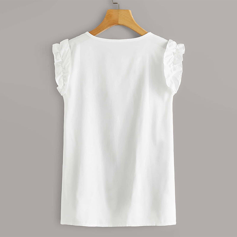 Damen Elegantes und luftiges Oberteil mit Rüschendetails Drune