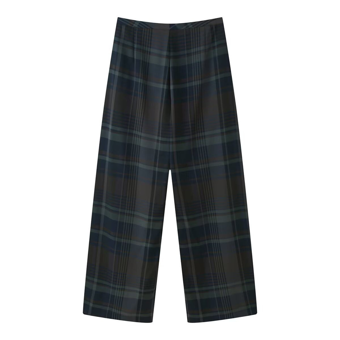 Damen Karottenhose mit modernem Karomuster und entspanntem Schnitt Drune