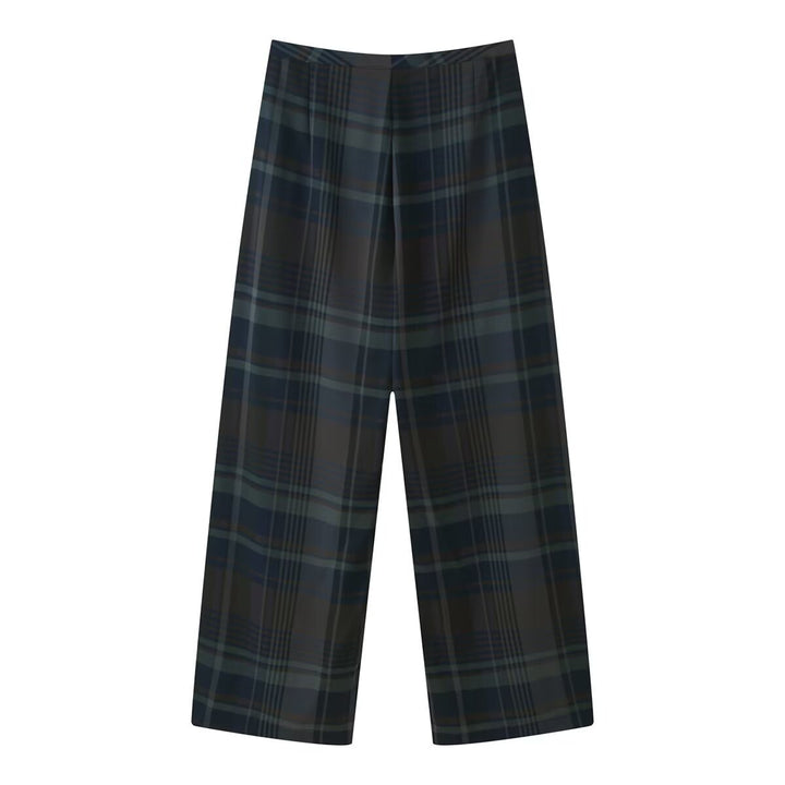 Damen Karottenhose mit modernem Karomuster und entspanntem Schnitt Drune