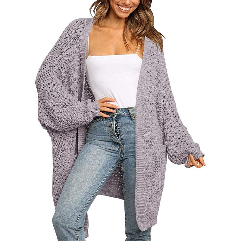 Damen Grobstrick Cardigan mit offenen Fronten und praktischen Taschen Drune