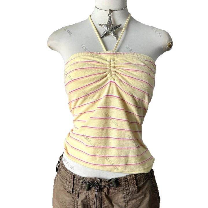 Damen gestreiftes Bandeau-Top Drune