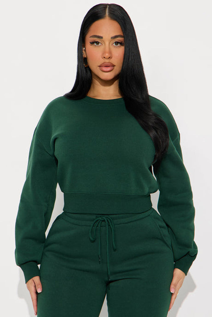 Damen cropped Sweatshirt mit voluminösen Ärmeln Drune