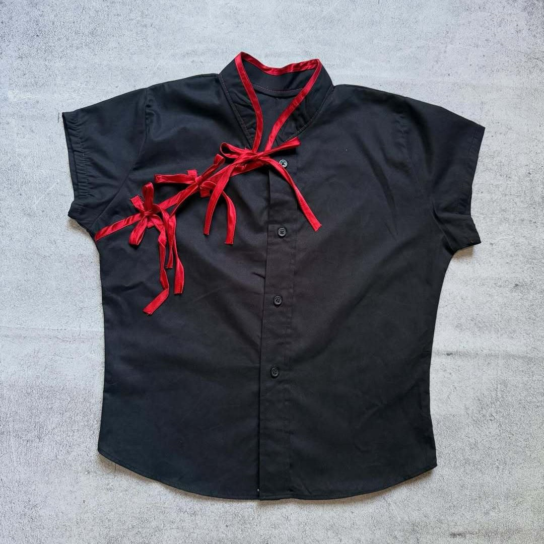 Damen Urbanes Karo-Top mit raffinierten Rüschendetails Drune