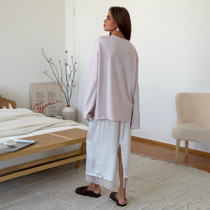 Damen Langarmshirt mit modischem Reißverschluss und sanften Nähten Drune