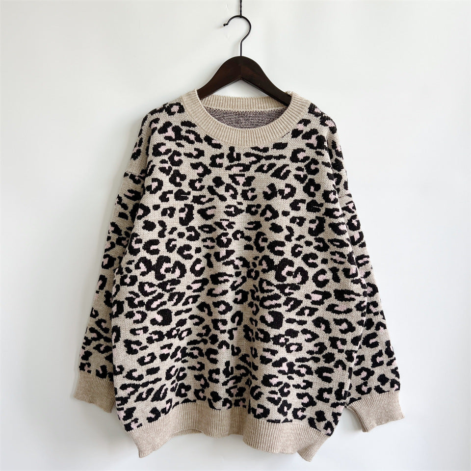 Damen legerer Pullover mit tierischem Muster Drune