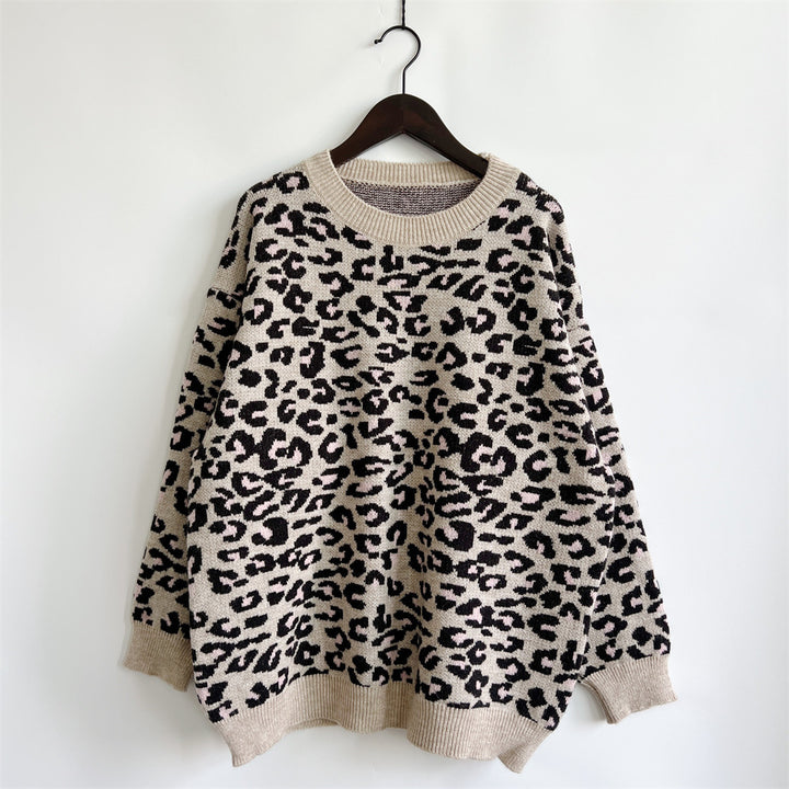 Damen legerer Pullover mit tierischem Muster Drune