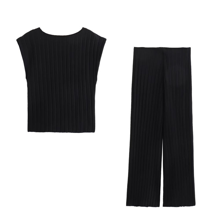 Damen Plissierte Hochwasserhose Drune