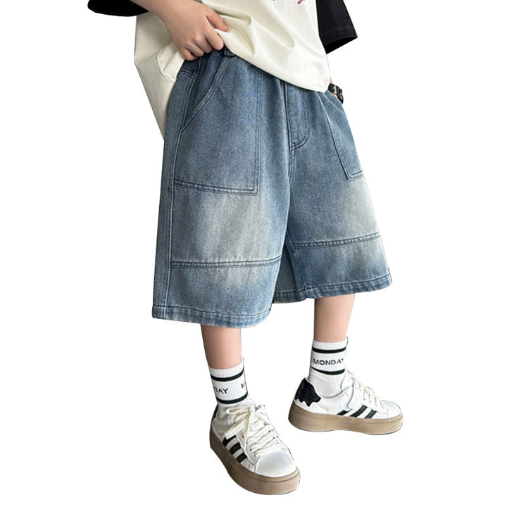 Jungen lässige Cargo-Shorts aus strapazierfähigem Denim Drune