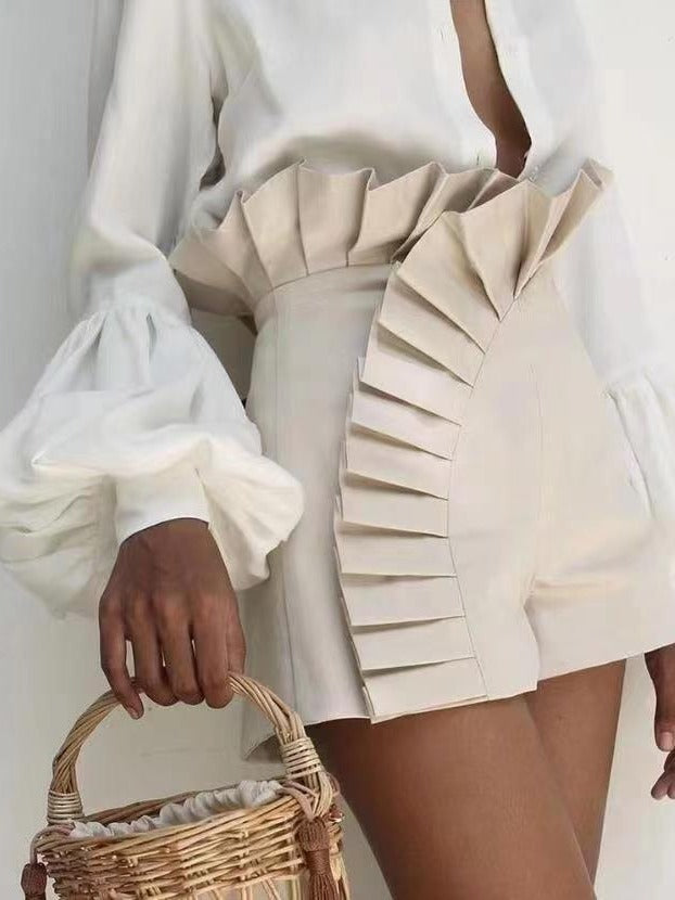 Damen Rüschenshorts mit asymmetrischem Schnitt Drune