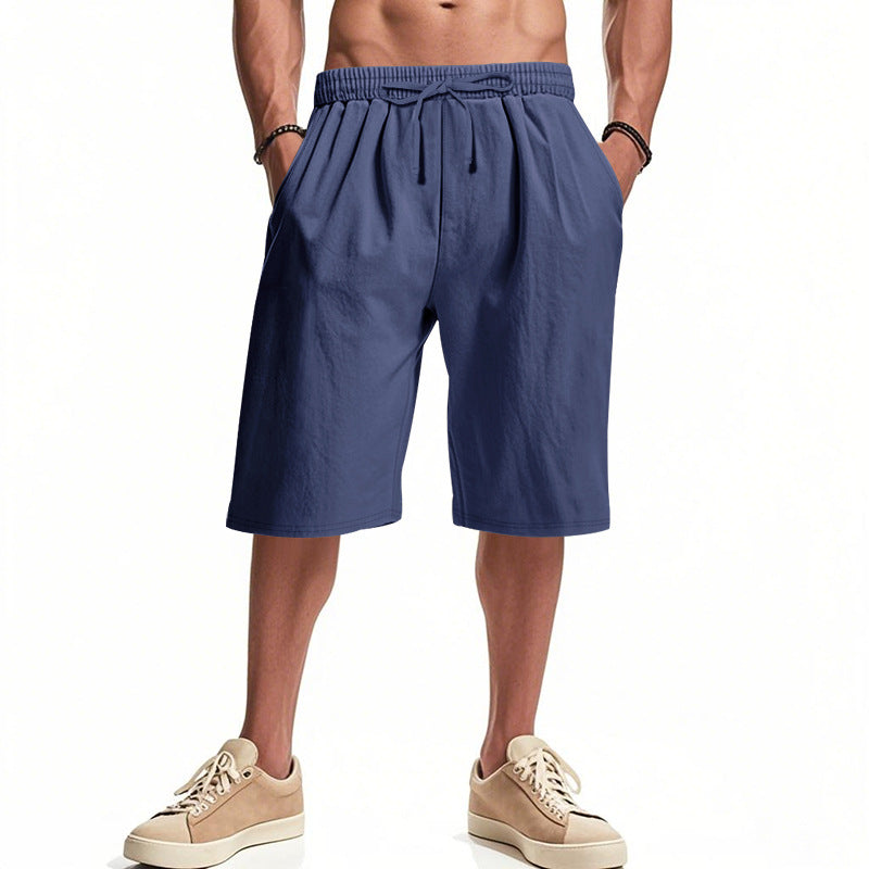 Herren nan lässige Bermudashorts aus Baumwollmix mit elastischem Bund Kordelzug und Seitentaschen Drune