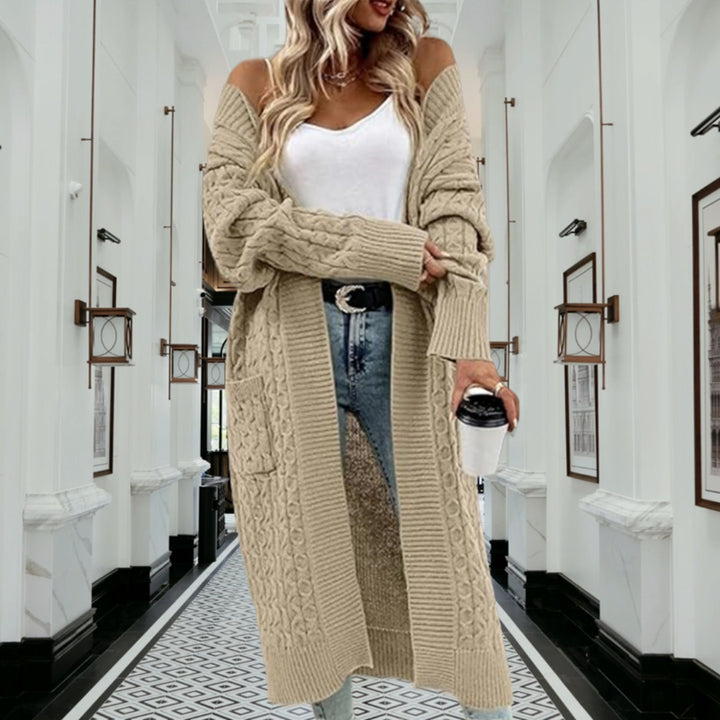 Damen Grobstrickcardigan mit offenem Design und praktischen Taschen Drune