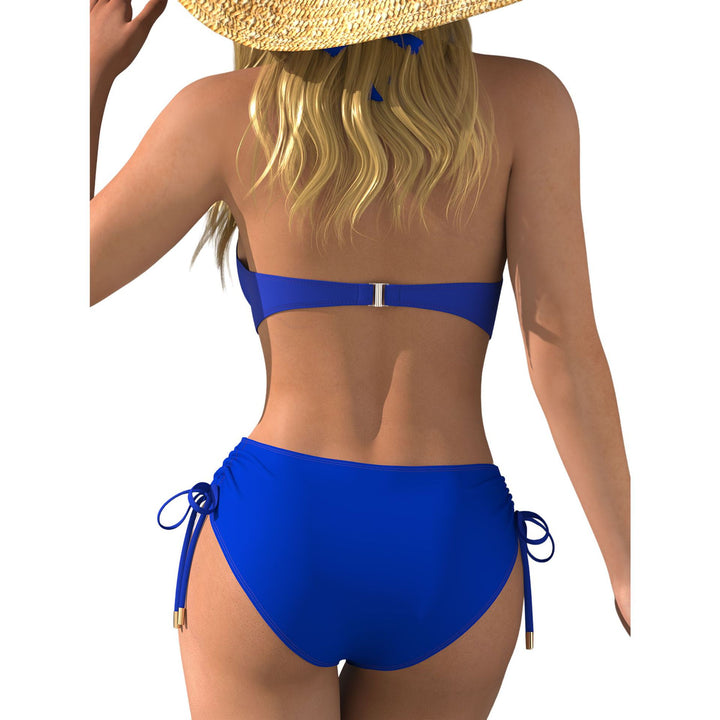 Damen Bikini-Set mit tiefem V-Ausschnitt und regulierbarem Seitenband Drune