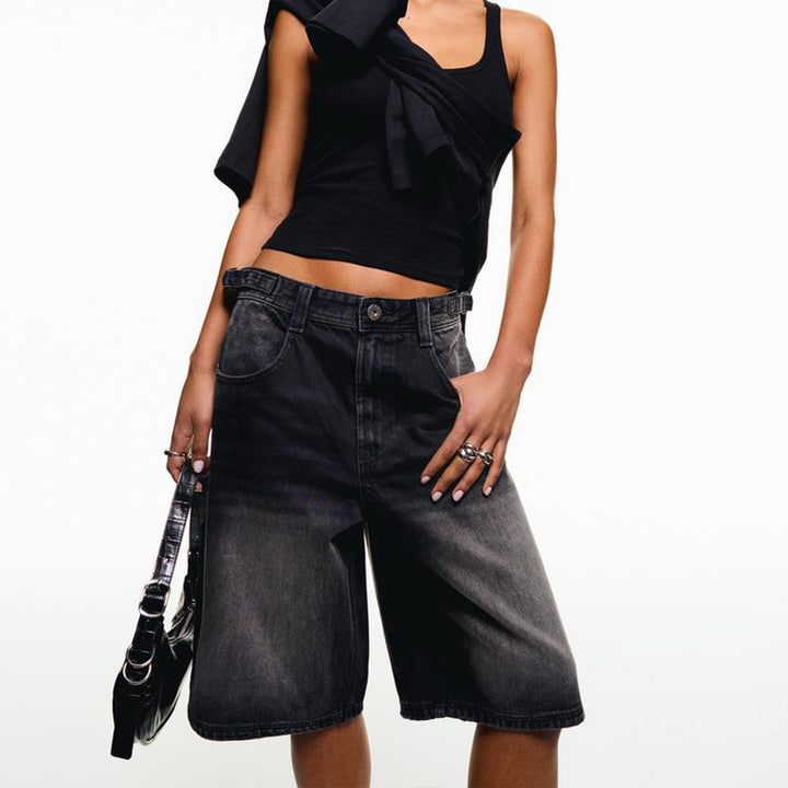 Damen Hochgeschnittene Denim-Shorts im modernen Stil Drune
