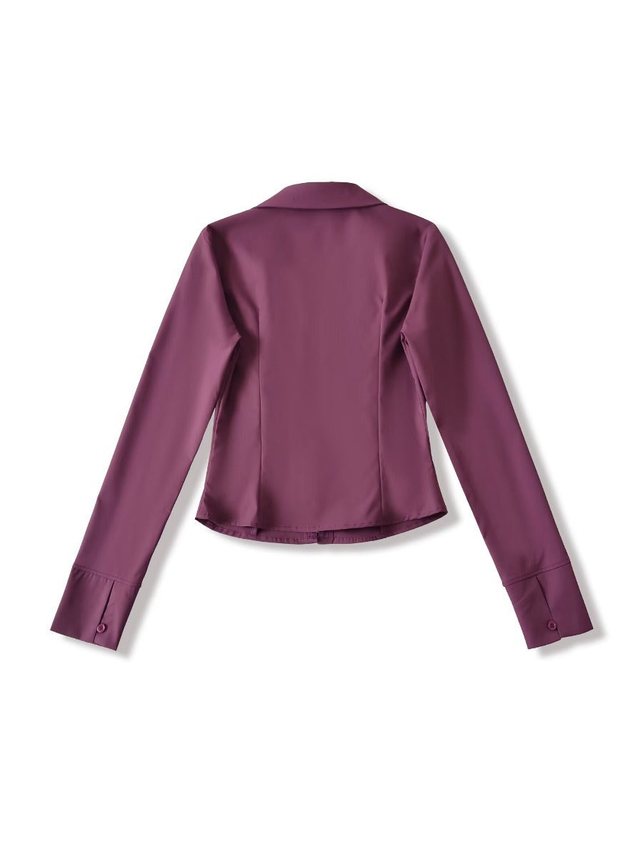 Damen figurbetonte Blazerjacke mit Spitzenbesatz Drune