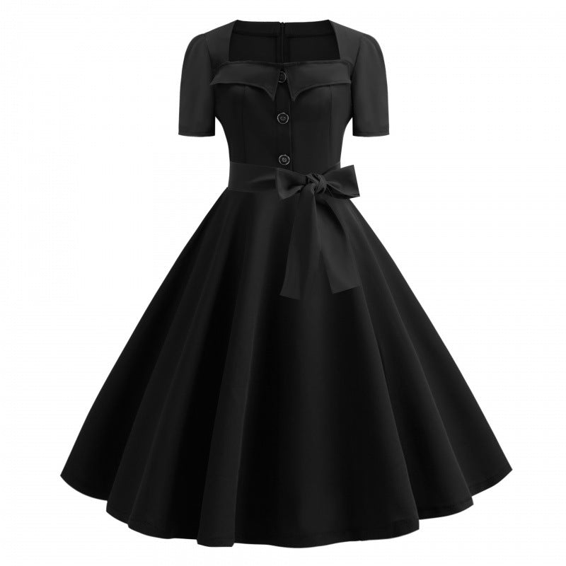 Damen Swingkleid mit tailliertem Oberteil und weit schwingendem Rock Drune