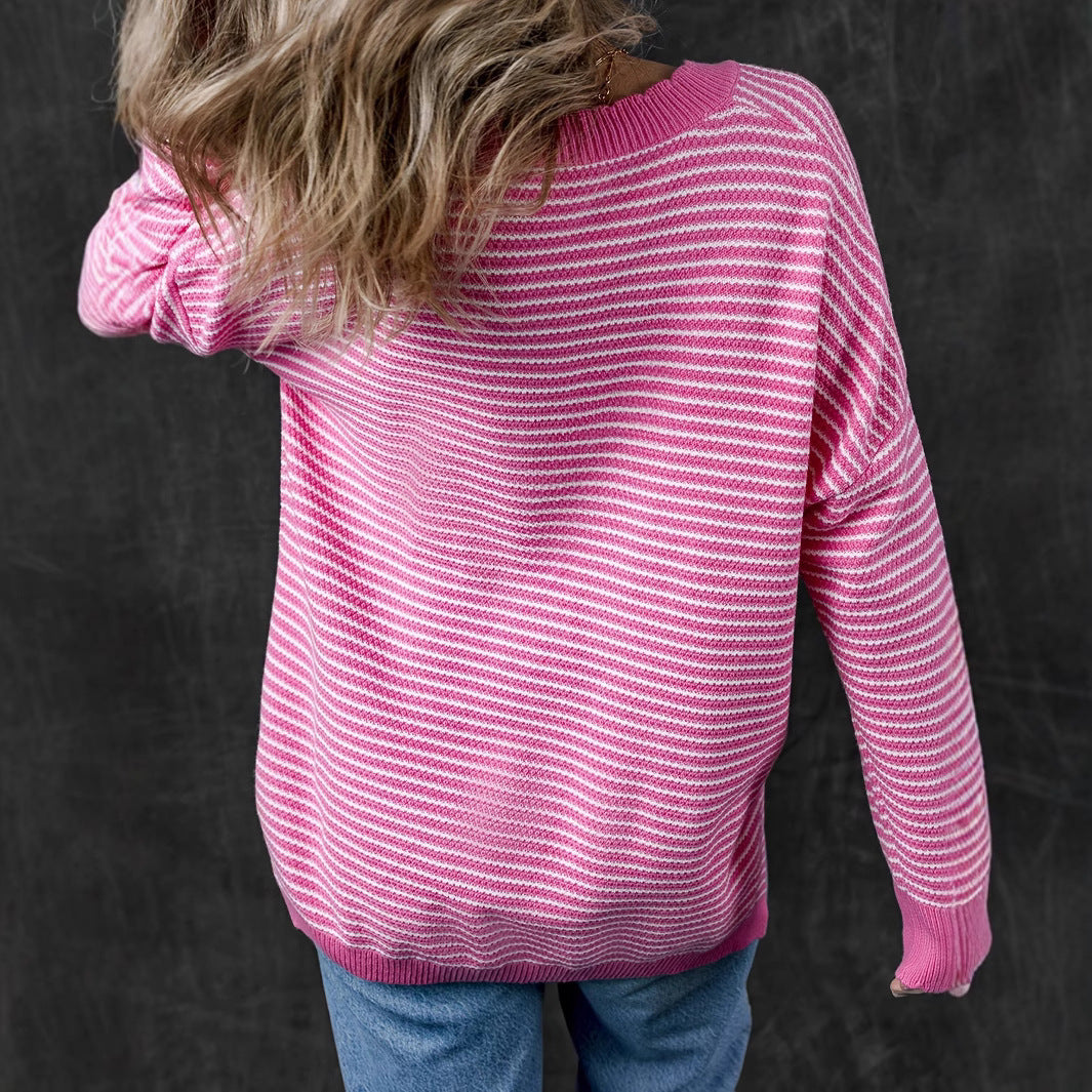 Damen V-Ausschnitt Pullover Drune