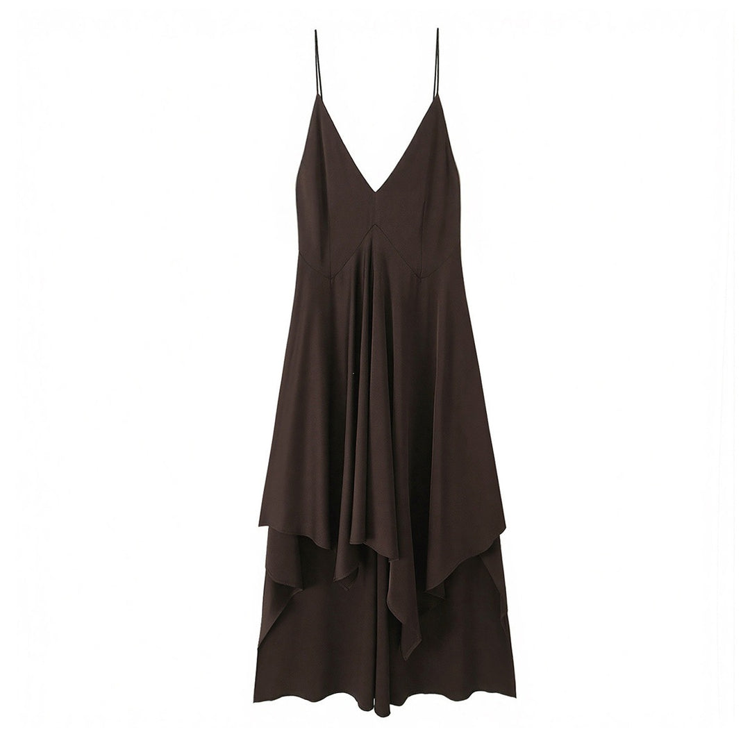 Damen Maxikleid mit asymmetrischem Saum und zartem Drapé Drune