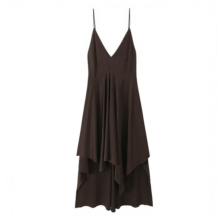 Damen Maxikleid mit asymmetrischem Saum und zartem Drapé Drune