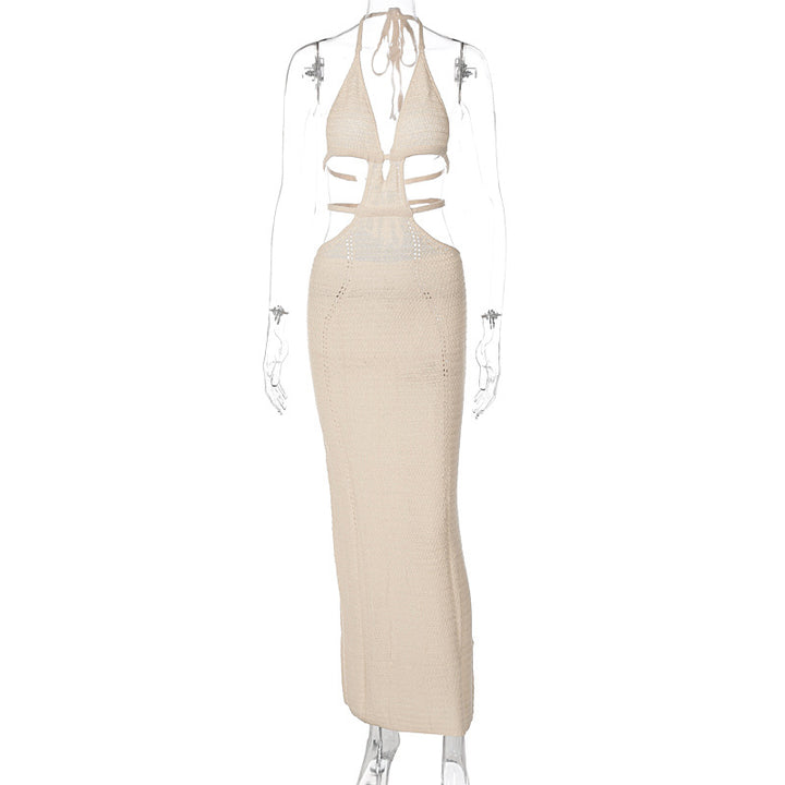 Damen Strick-Tankkleid mit cut-out Details und länglichem Schnitt Drune