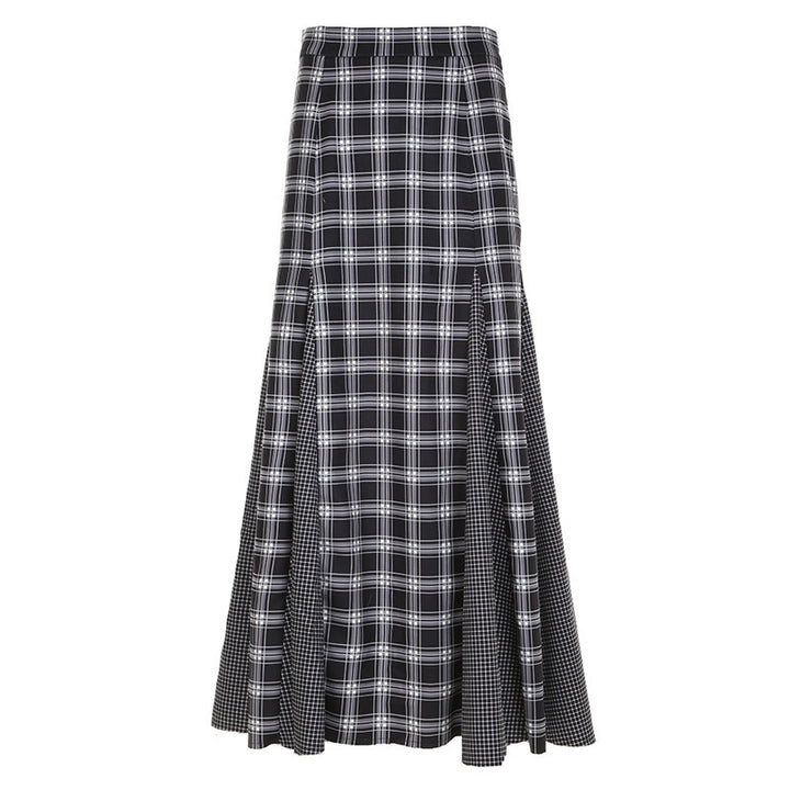 Damen Maxirock mit modernem Karomuster und eleganter Schlitzgestaltung Drune