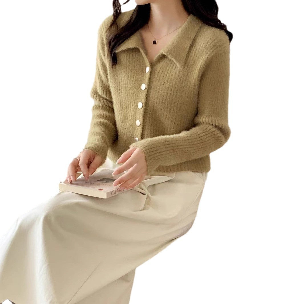 Damen Strickjacke mit Knopf-Design und weichem Material Drune