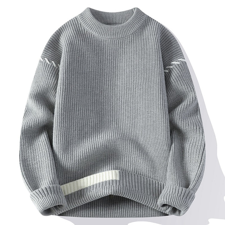 Damen Grober Strickpullover mit innovativem Design und dekorativen Details Drune