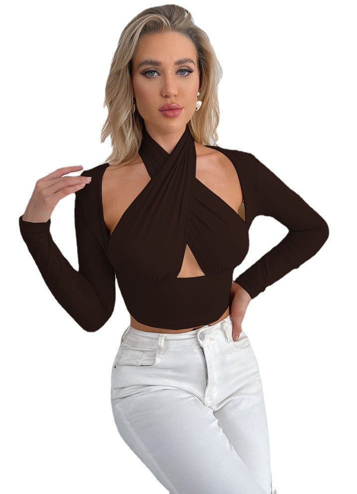 Damen Cropped Top mit innovativem Wickeldesign Drune